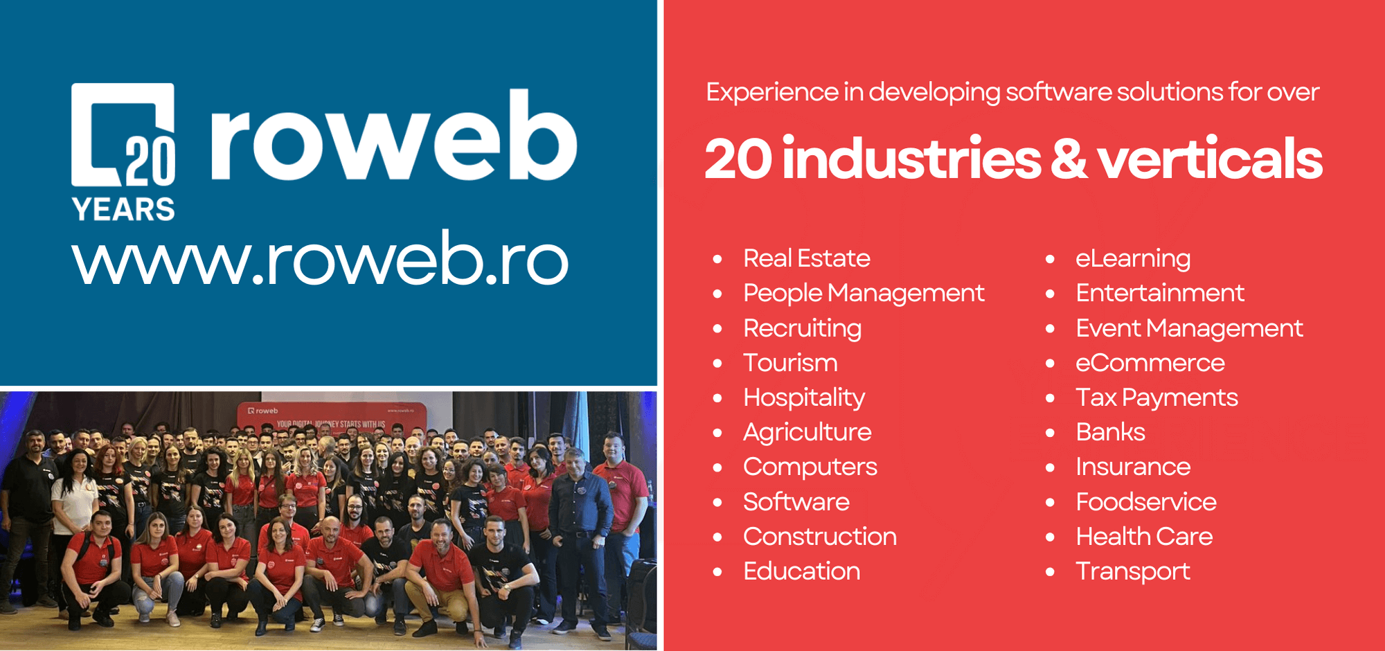 Roweb 20 verticals industries experience