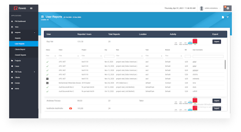 Report - Timereport platform